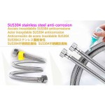 Stainless Steel Wire Braided Hose Flexible Water Plumbing Pipe Bathroom Kitchen Sink Hot Cold Water Inlet Hoses for Toilet/Taps